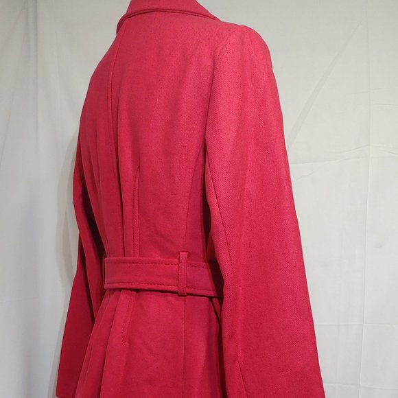KATE SPADE NEW YORK - Women's Belted Wrap Coat, Bright Red, X-Large - Picture 4 of 10